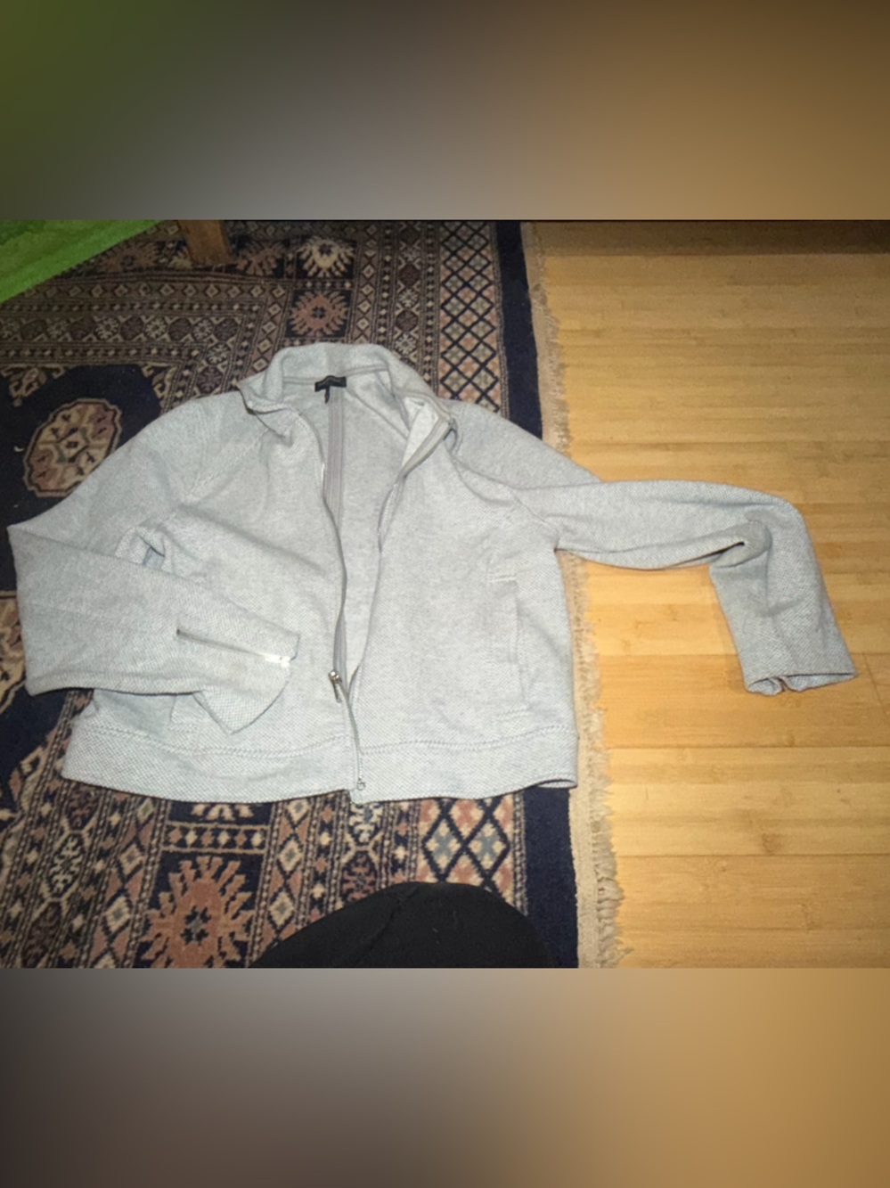 Banana Republic Light Gray Bomber Zip Jacket